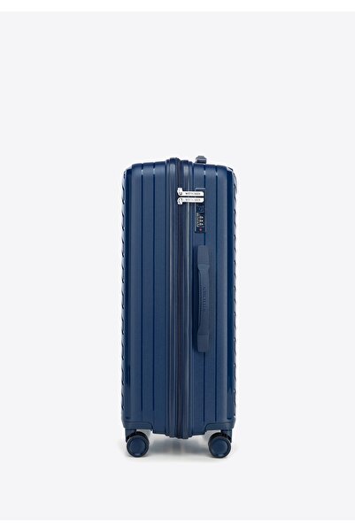 Wittchen Men's Suitcase Set made of polypropylene with embossed stripes,navy blue polypropylene