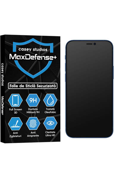 Casey Studios Folie iPhone 12 Pro Max, Full Cover, Ultra HD, Anti Zgarieturi,...