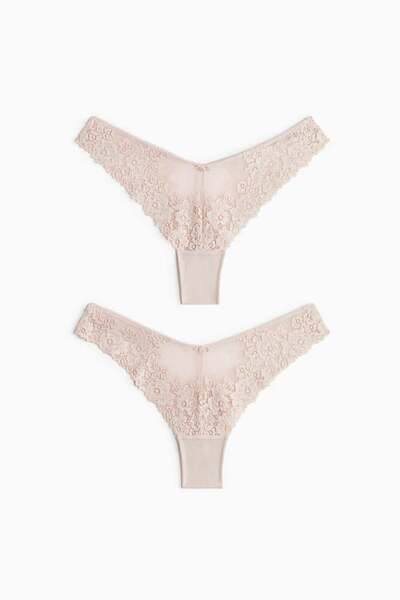 H&M 2-pack lace Brazilian briefs