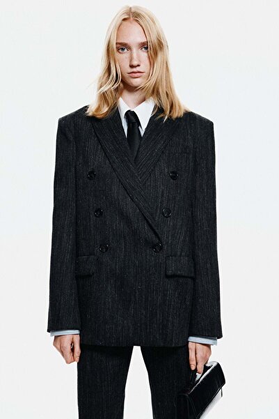 H&M Double-breasted wool-blend blazer