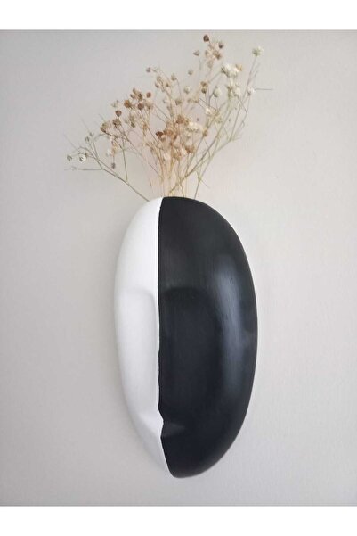 emilysamy Two-Color Abstract Human Face Wall Vase, Mask Wall Ornament, Accessory Black-And-White