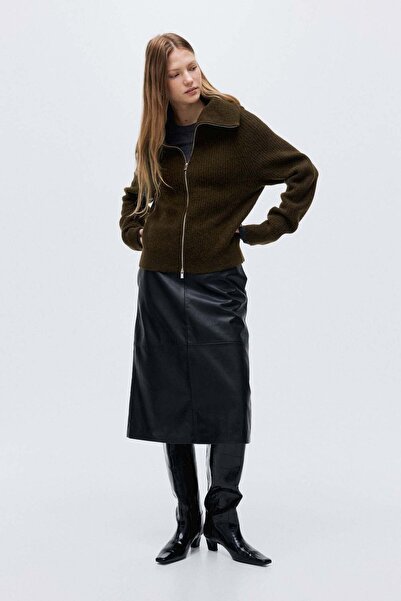 H&M Wool-blend zip-through cardigan