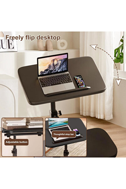 HayaBazaar 360°Adjustable Side Table,C Shaped Laptop Stand Desk,for Living Room, Bedroom