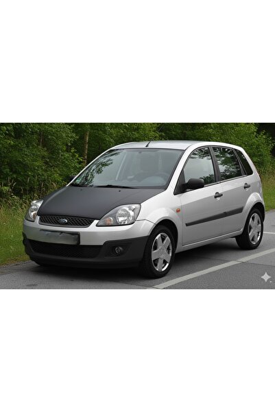 mutlu oto aksesuar Ford Fiesta 2002–2008 Tam Kaput Maskesi – Düz Siyah Suni D...