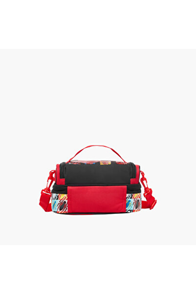Marvel Spider-Man Print Double Layer Lunch Bag with Zip Closure