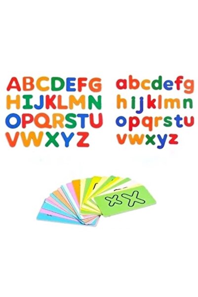 Almido Set alfabet — litere magnetice majuscule și minuscule cu imagini, multicolor (Almido)