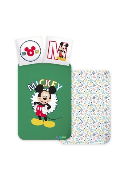 Almido Set de lenjerie de pat pentru copii Mickey Almido, 2 piese, 100×135 cm...