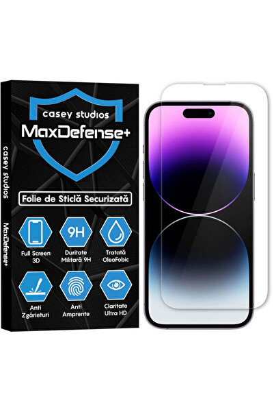 Casey Studios Folie Sticla iPhone 14 Pro, Full Cover 3D, Ultra HD, Anti Zgari...