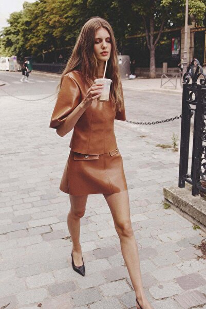 H&M Coated mini skirt