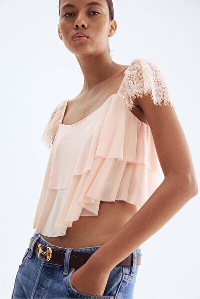 H&M Lace-sleeved top