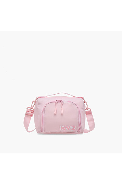 XYZ حقيبة غداء مطبوعة بشعار مع سحاب للإغلاق