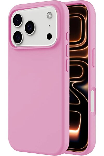 HYX جراب سيليكون لجهاز iPhone 17 Pro Max - نحيف، متوافق مع الشحن اللاسلكي (وردي)
