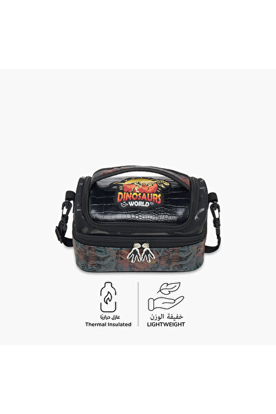 Juniors Dinosaurs World Double Layer Lunch Bag with Zip Closure