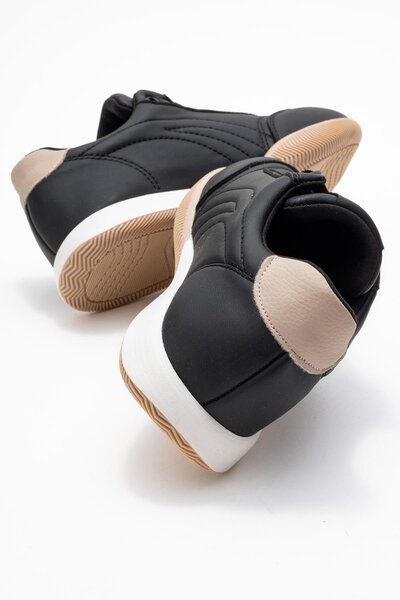 Zerenyus Virto Premium Black Beige Lace-Up Women's Sports Shoes