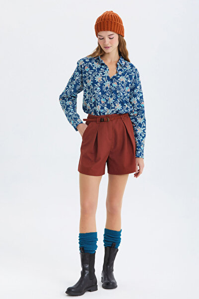 Clandestino Pensli Belted Winter Shorts Tile