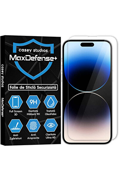 Casey Studios Folie Sticla iPhone 14 Pro Max, Full Cover 3D, Ultra HD, Anti Z...