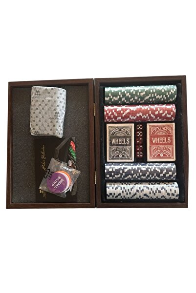 Manopoulos Set de poker cutie de lemn de nuc de lux 200 buc