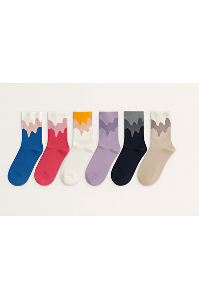 shefox 6 Pairs of Women's Painted Pattern Cotton Premium Socks