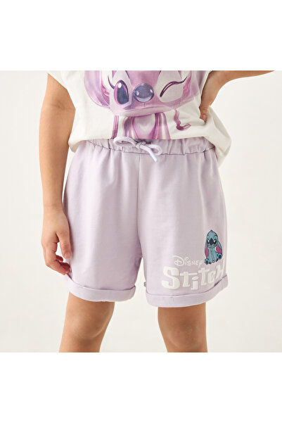 Disney Lilo and Stitch Print Shorts with Elasticated Waistband