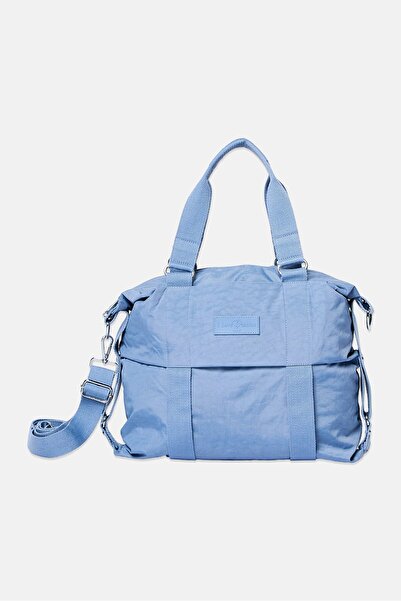 I Love Fashion حقيبة ساتشل نسائية بشعار العلامة التجارية، لون لافندر