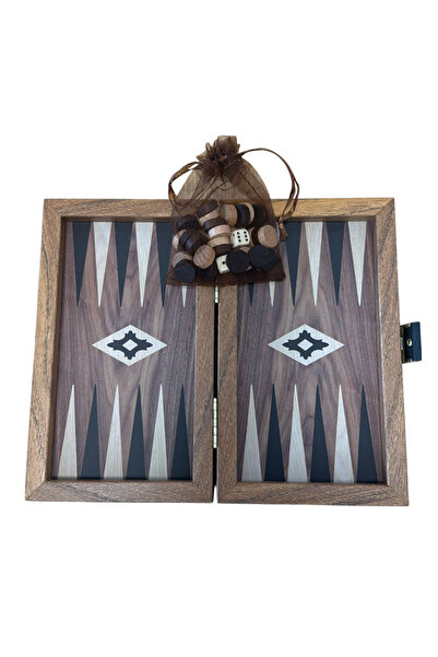 Manopoulos Backgammon and Chess Set 20×12 cm Walnut Wood