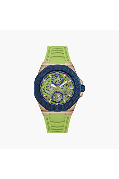 Guess Men's Green Analog Silicone Strap Watch | GW0577G3
