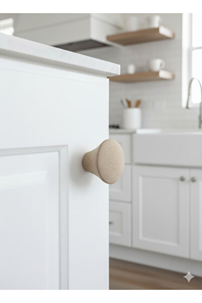 NİRVANA WOOD Wooden Handle Modern Style – Luxurious Country Look, Natural Drawer Handle