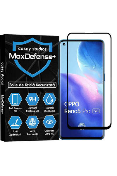 Casey Studios Folie Oppo Reno5 Pro 5G, Full Cover, Ultra HD, Anti Zgarieturi, Anti Socuri, Margini Negre