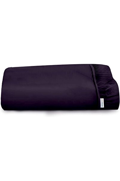 COTTON HOME Supersoft Elasticated Fitted Bed Sheet, Single, Purple, 90 x 190 + 20 cm, CH-149