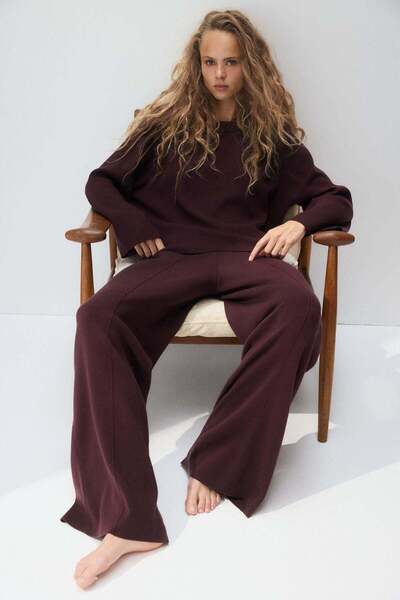 H&M Wide fine-knit trousers