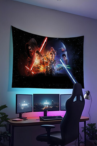 RUGRUMBA غطاء جدار حرب النجوم - تصميم مستوحى من الأفلام، قماش عالي الجودة، سج...