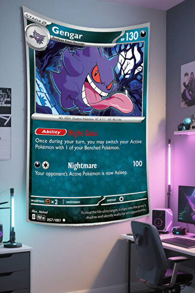 RUGRUMBA غطاء حائط بوكيمون مطبوع - موضوع الرسوم المتحركة، قماش عالي الجودة، س...