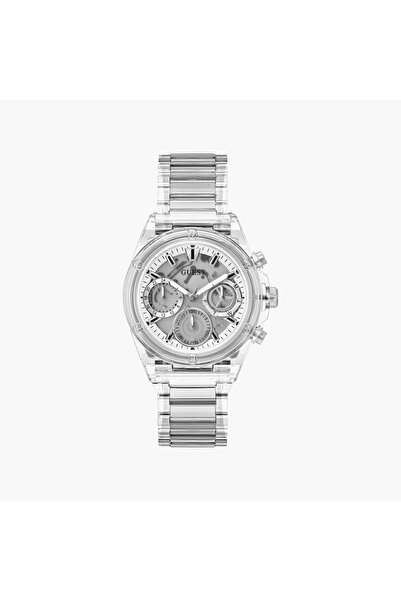 Guess Women's 39 MM Transparent Chronograph Nylon Watch | GW0650L1