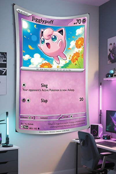 RUGRUMBA غطاء حائط بوكيمون مطبوع - موضوع الرسوم المتحركة، قماش عالي الجودة، س...