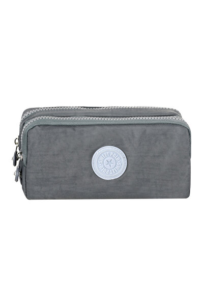 Waddell Licensed Crinkle Fabric Unisex Double Compartment Pen Holder Bag Light Gray