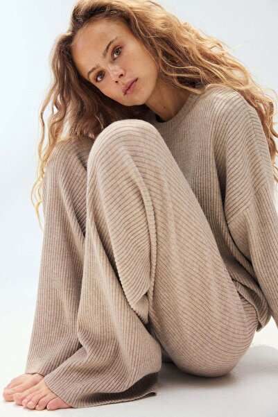 H&M Wide rib-knit trousers