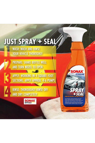 Sonax XTREME Spray + Seal – Instant Hydrophobic Protection, Touchless Shine, Long-Lasting Shield
