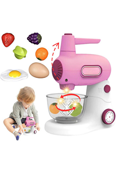 TUENGİ STORE Pilli Işıklı Sesli Dönen Hareketli Oyuncak Mikser Gerçekçi Oyunc...