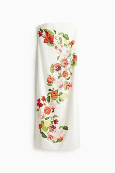 H&M Printed linen-blend dress