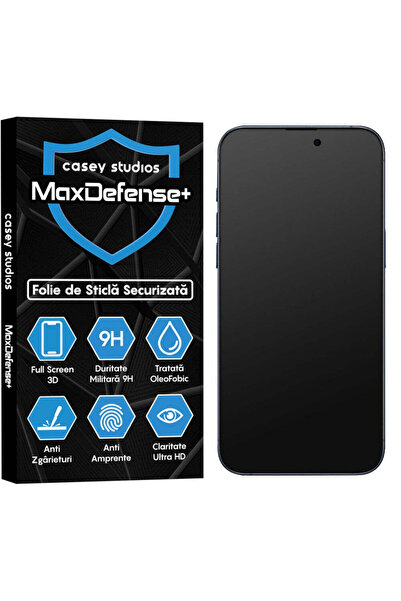 Casey Studios Folie Sticla Mata iPhone 15 Pro, Full Cover 3D, Ultra HD, Anti ...