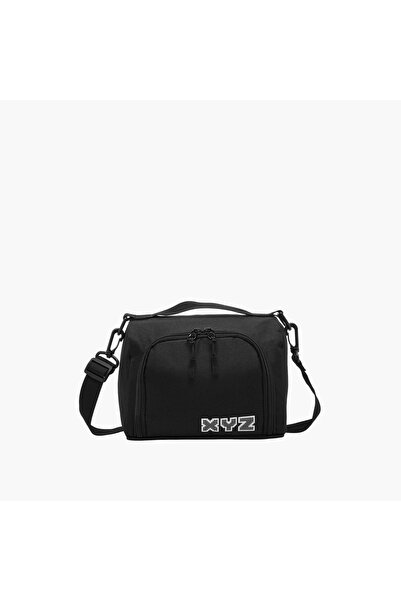 XYZ Logo Print Lunch Bag with Zip Closure