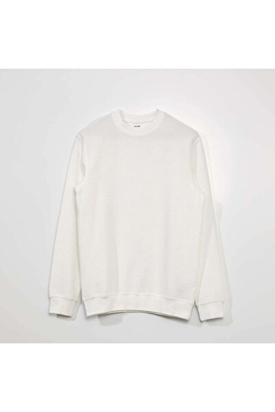 KİABİ سويت شيرت مخطط برقبة دائرية باللون الأبيض