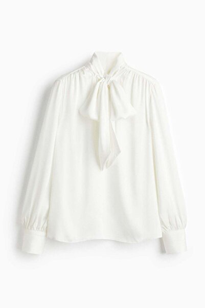 H&M Tie-neck chiffon blouse