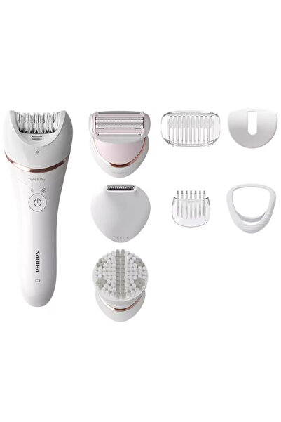 Philips Αποτριχωτική συσκευή, Philips, 32 πένας, 40 λεπτά λειτουργίας dupa 2 ore de incarcare, 8 accesorii, Alb