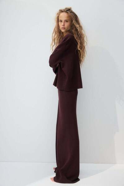 H&M Wide fine-knit trousers