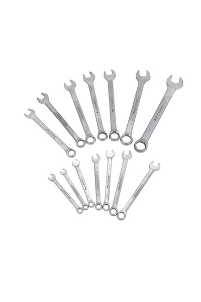 Lawazim 14 Piece Combination Wrench Set 8-32mm - Carbon Steel Metric Spanners with Roll-Up Pouch
