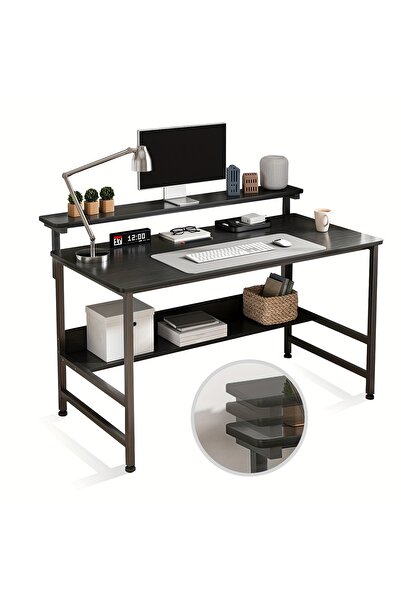 Cozara Computer desk with storage space, gaming desk, suitable for home office workstations, study desks