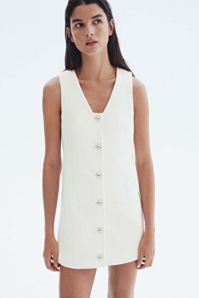 H&M Button-front bouclé dress
