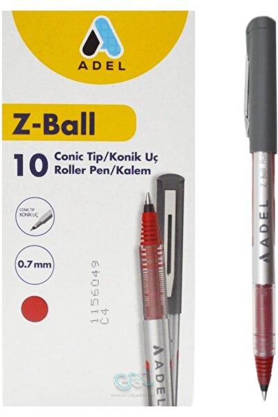 Adel Z-ball Roller Kalem 0.7 Mm Kırmızı 10 Adet
