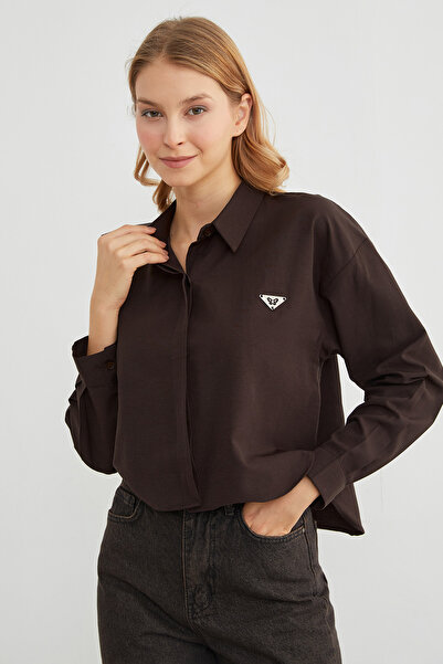 Fulla Moda Crop Shirt with Butterfly Accessories